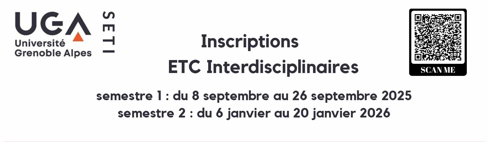 Inscriptions ETC 2025/2026